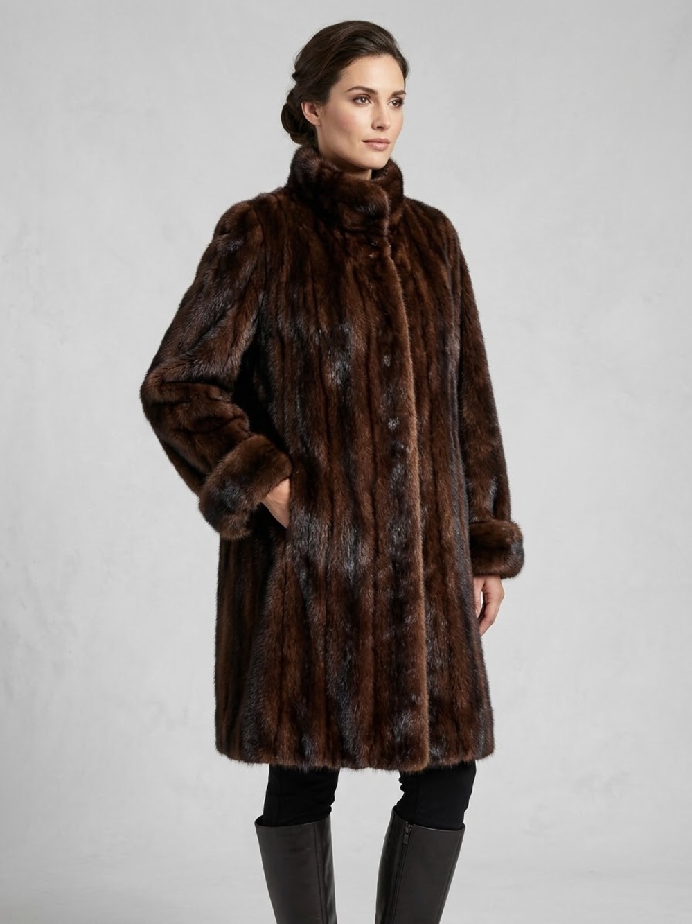 Fabulous Classic Brown Faux Fur Coat